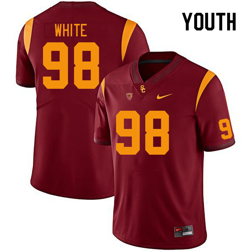 Youth #98 Garth White USC Trojans College Football Jerseys Stitched Sale-Cardinal